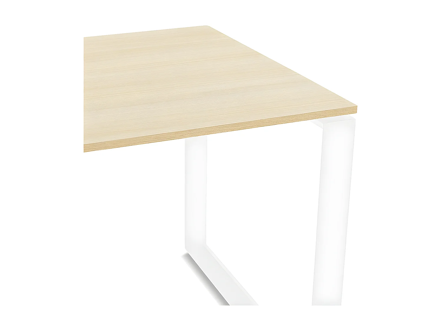 Bureau d'Angle Design "Abigano" 170cm Naturel & Blanc