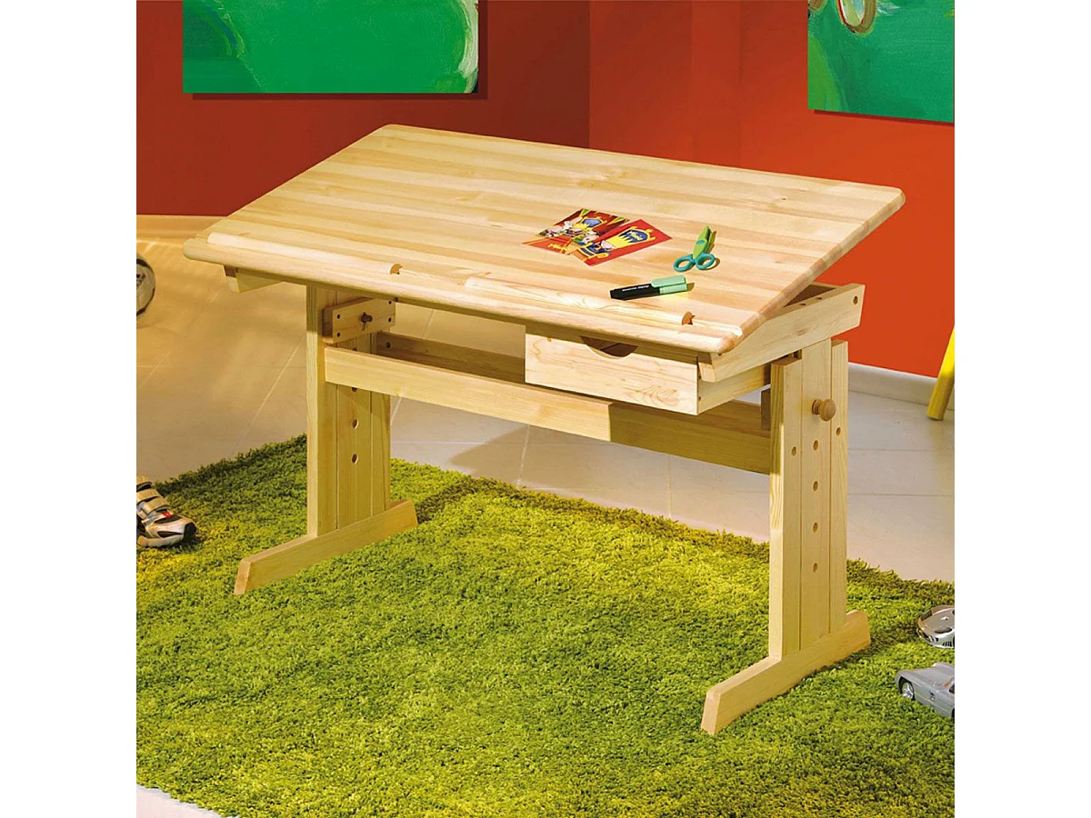 Bureau Enfant Inclinable "School" 109cm Naturel