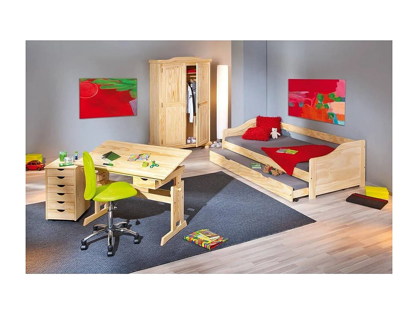 Bureau Enfant Inclinable "School" 109cm Naturel