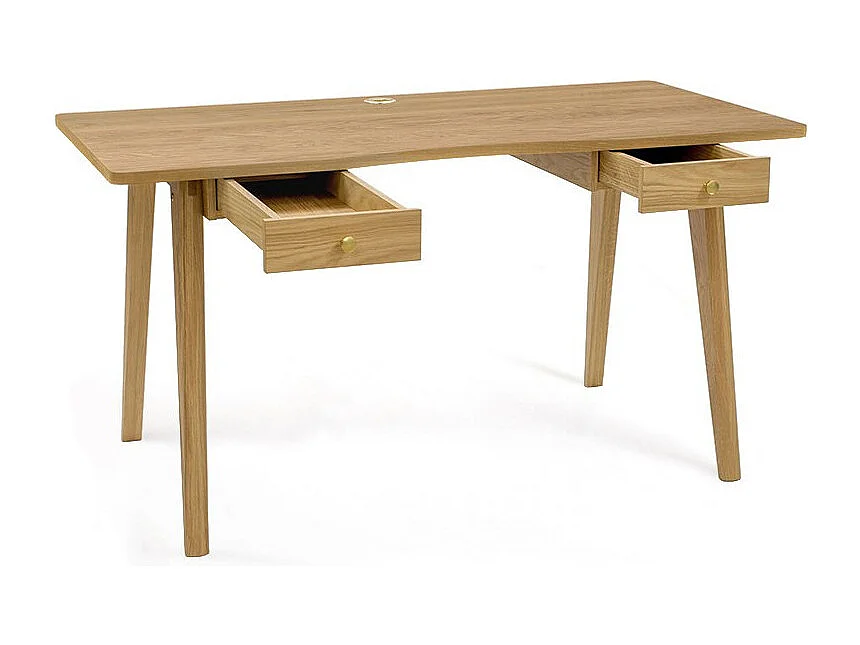 Bureau Design 2 Tiroirs "Nice" 140cm Chêne