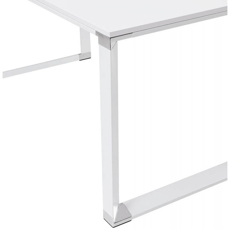 Paris Prix Bureau d'Angle en Verre Design Hovik 200cm Blanc pas