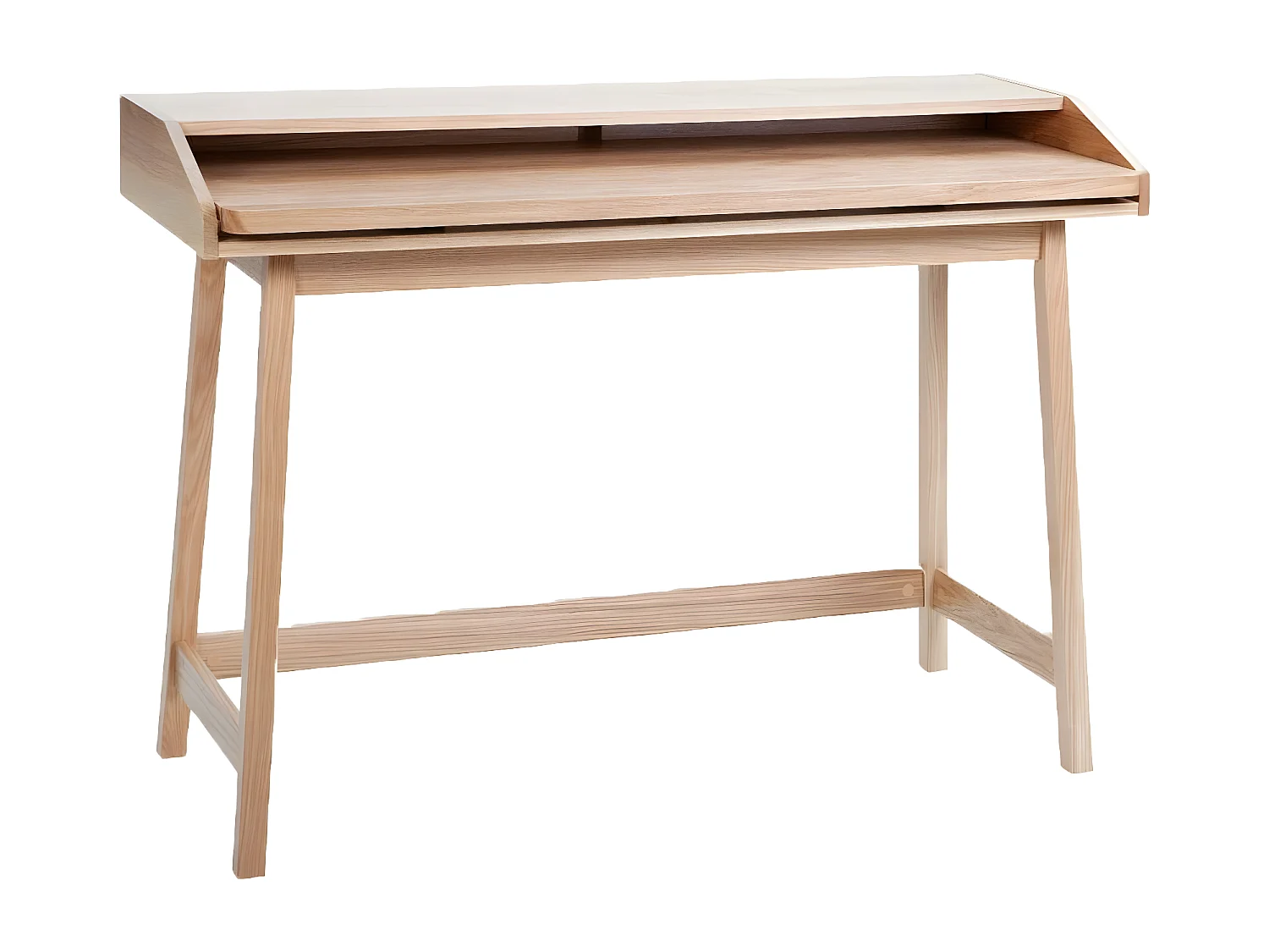 Bureau Design avec Plateau Coulissant "St James" 116cm Chêne