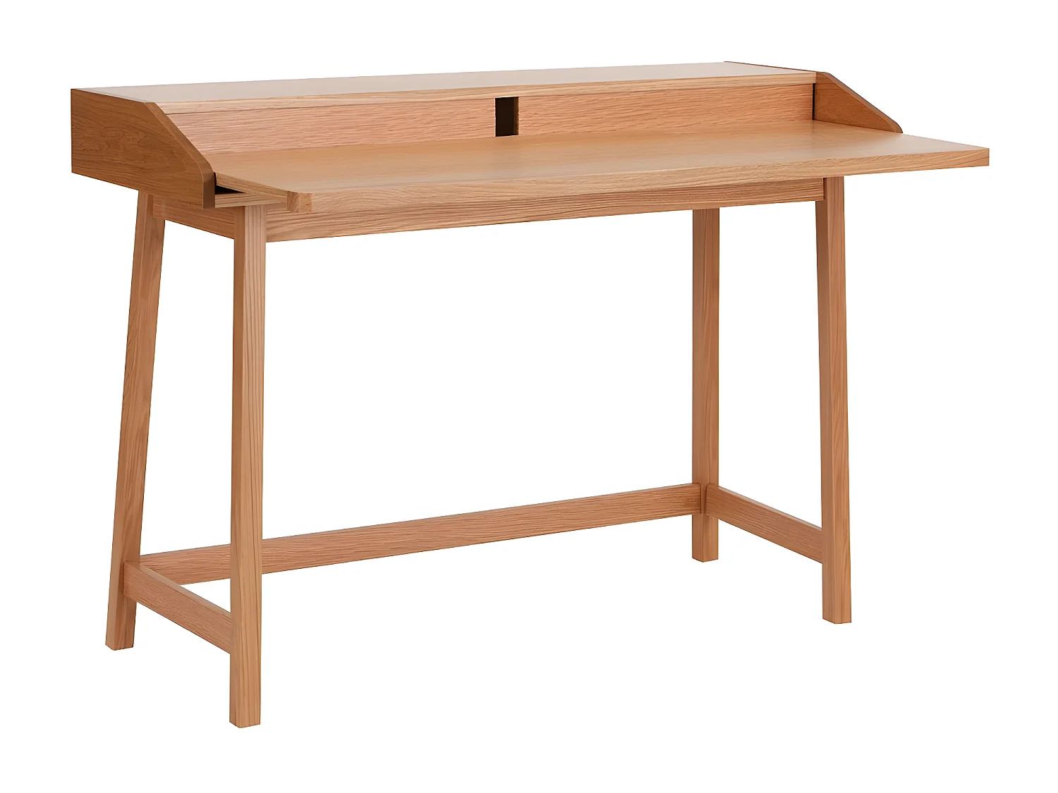 Bureau Design avec Plateau Coulissant "St James" 116cm Chêne