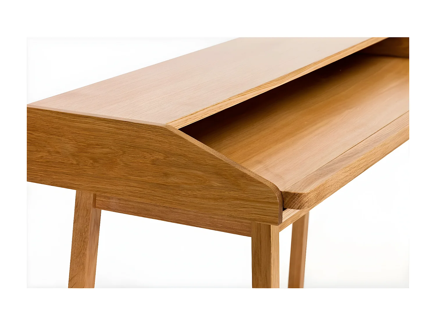 Bureau Design avec Plateau Coulissant "St James" 116cm Chêne