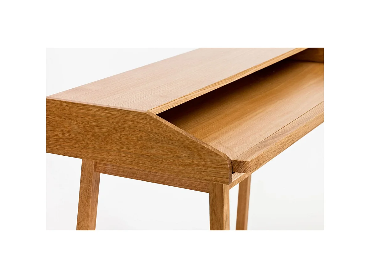 Bureau Design avec Plateau Coulissant "St James" 116cm Chêne