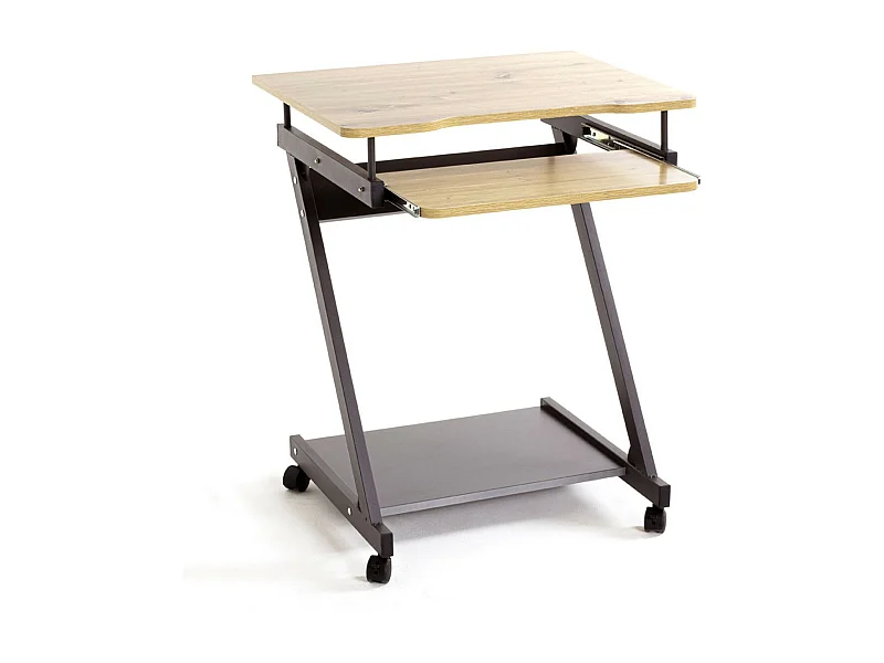 Bureau Design "Alvaro" 76cm Anthracite & Chêne