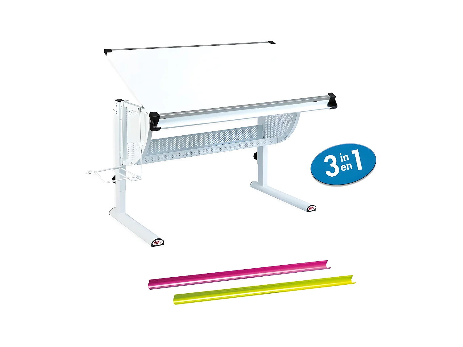 Bureau Multifonctions Enfant "Mathis" 118cm Blanc