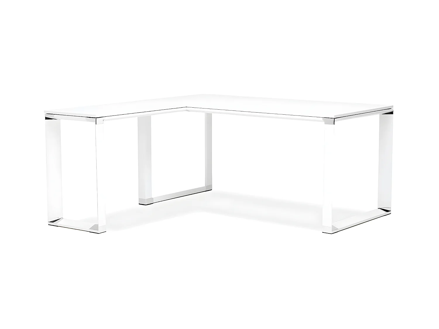 Bureau d'Angle en Bois Design "Hovik" 170cm Blanc