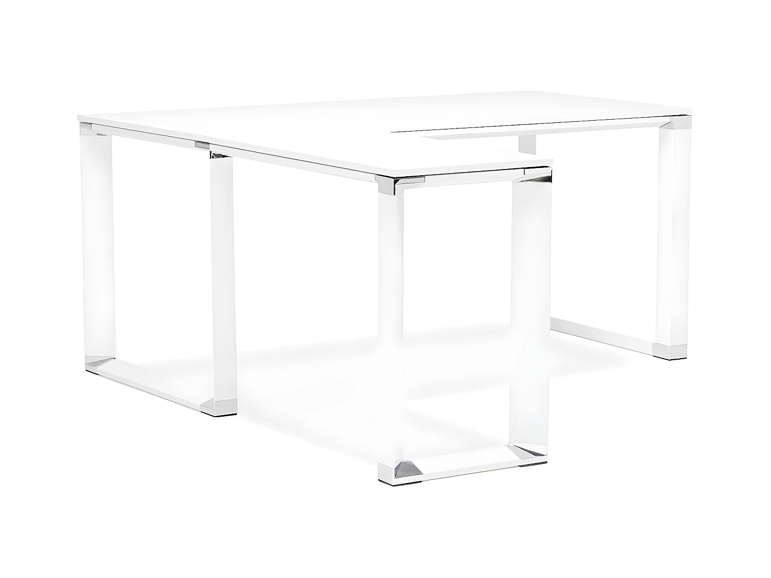 Bureau d'Angle en Bois Design "Hovik" 170cm Blanc