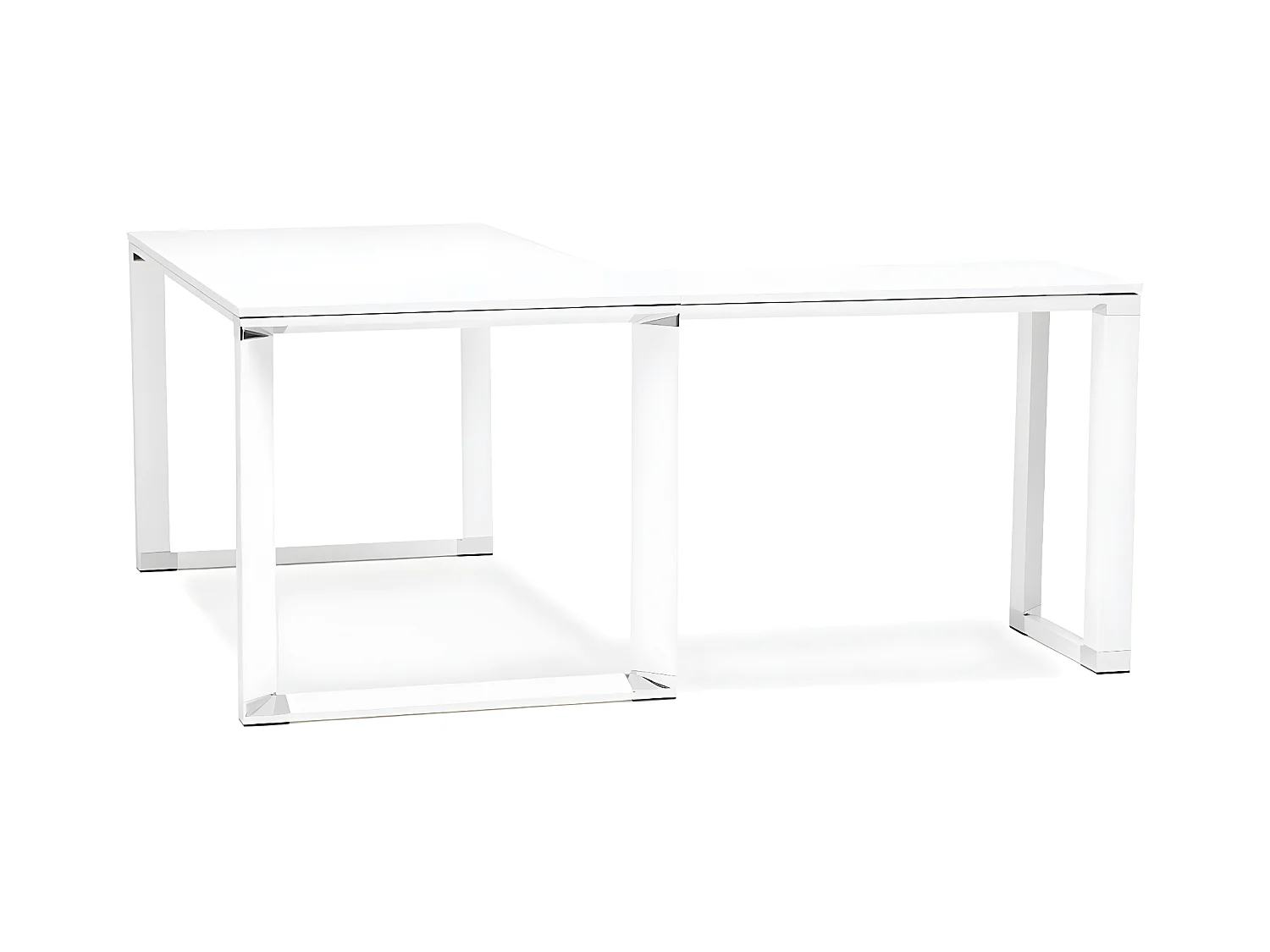 Bureau d'Angle en Bois Design "Hovik" 170cm Blanc