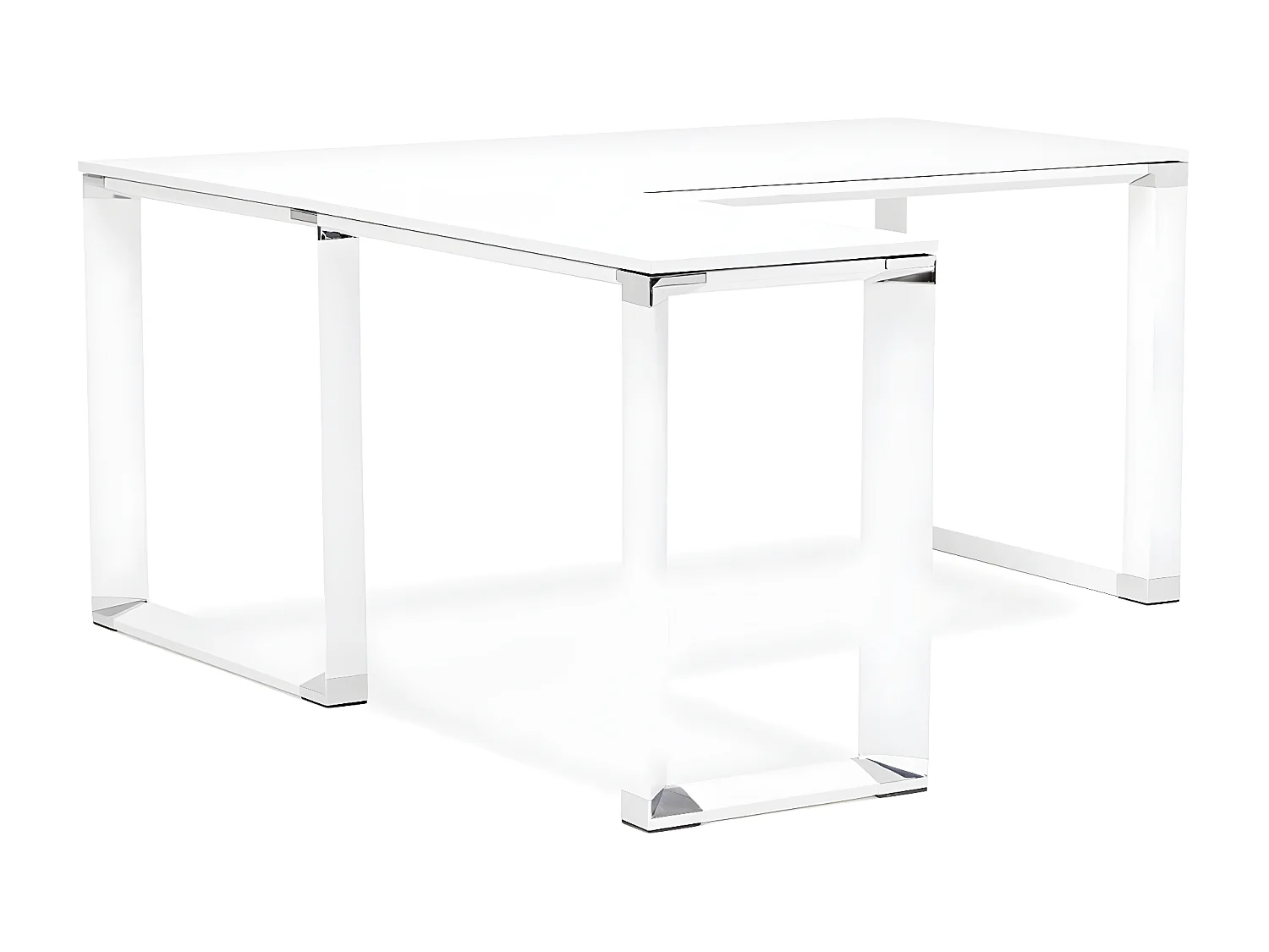 Bureau d'Angle en Bois Design "Hovik" 170cm Blanc