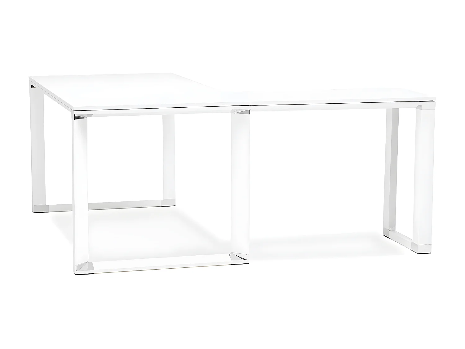 Bureau d'Angle en Bois Design "Hovik" 170cm Blanc