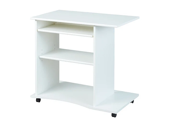 Bureau Informatique à Roulettes "Tao" 80cm Blanc