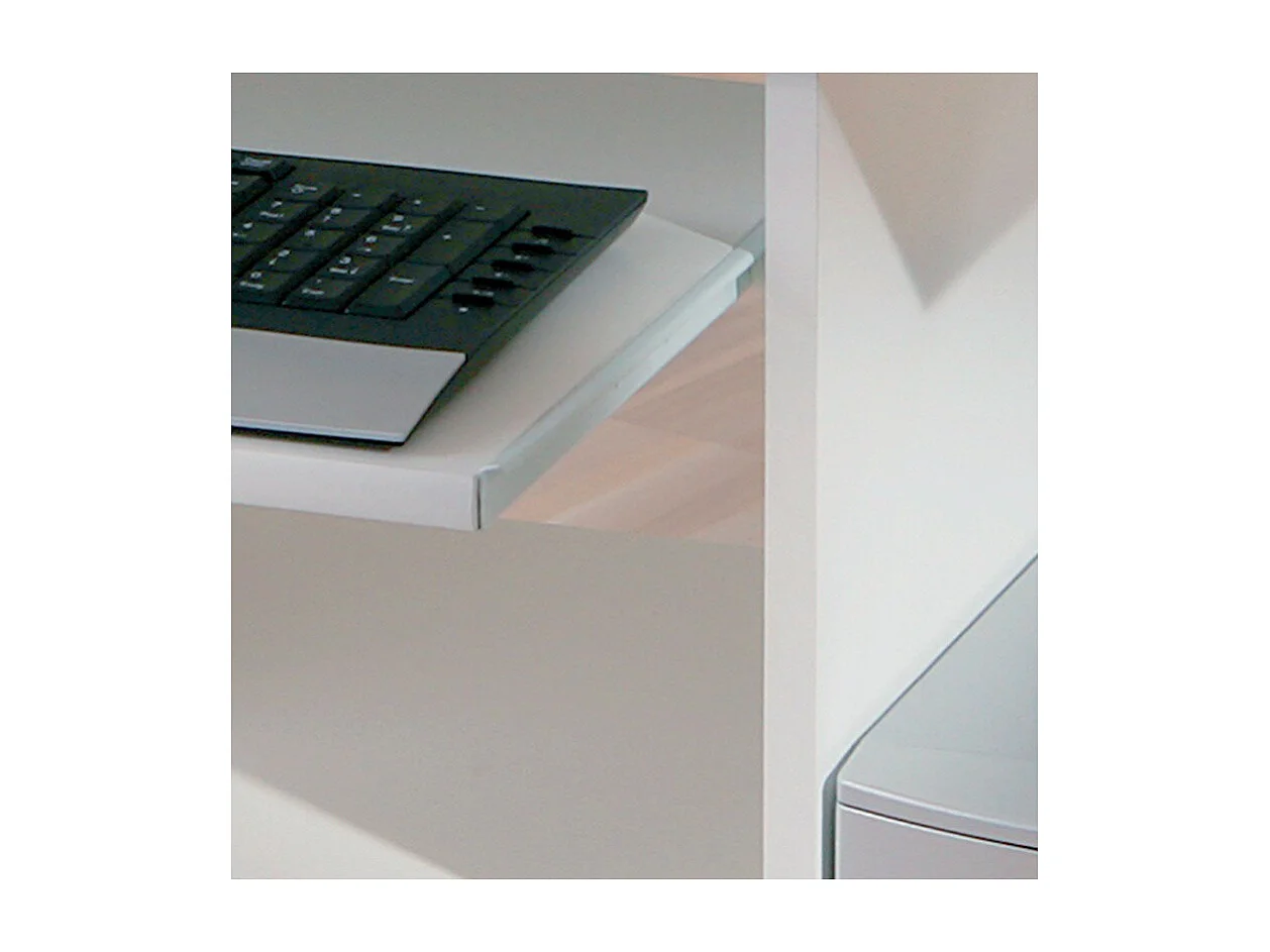 Bureau Informatique à Roulettes "Tao" 80cm Blanc