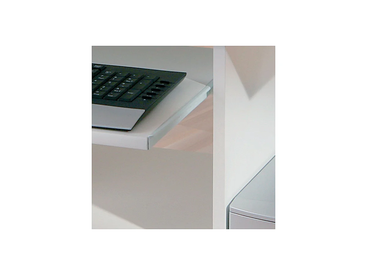 Bureau Informatique à Roulettes "Tao" 80cm Blanc