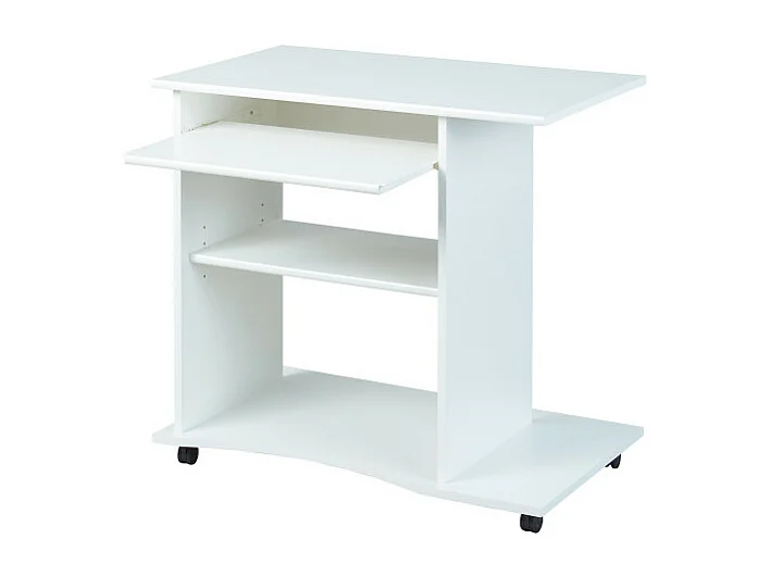 Bureau Informatique à Roulettes "Tao" 80cm Blanc