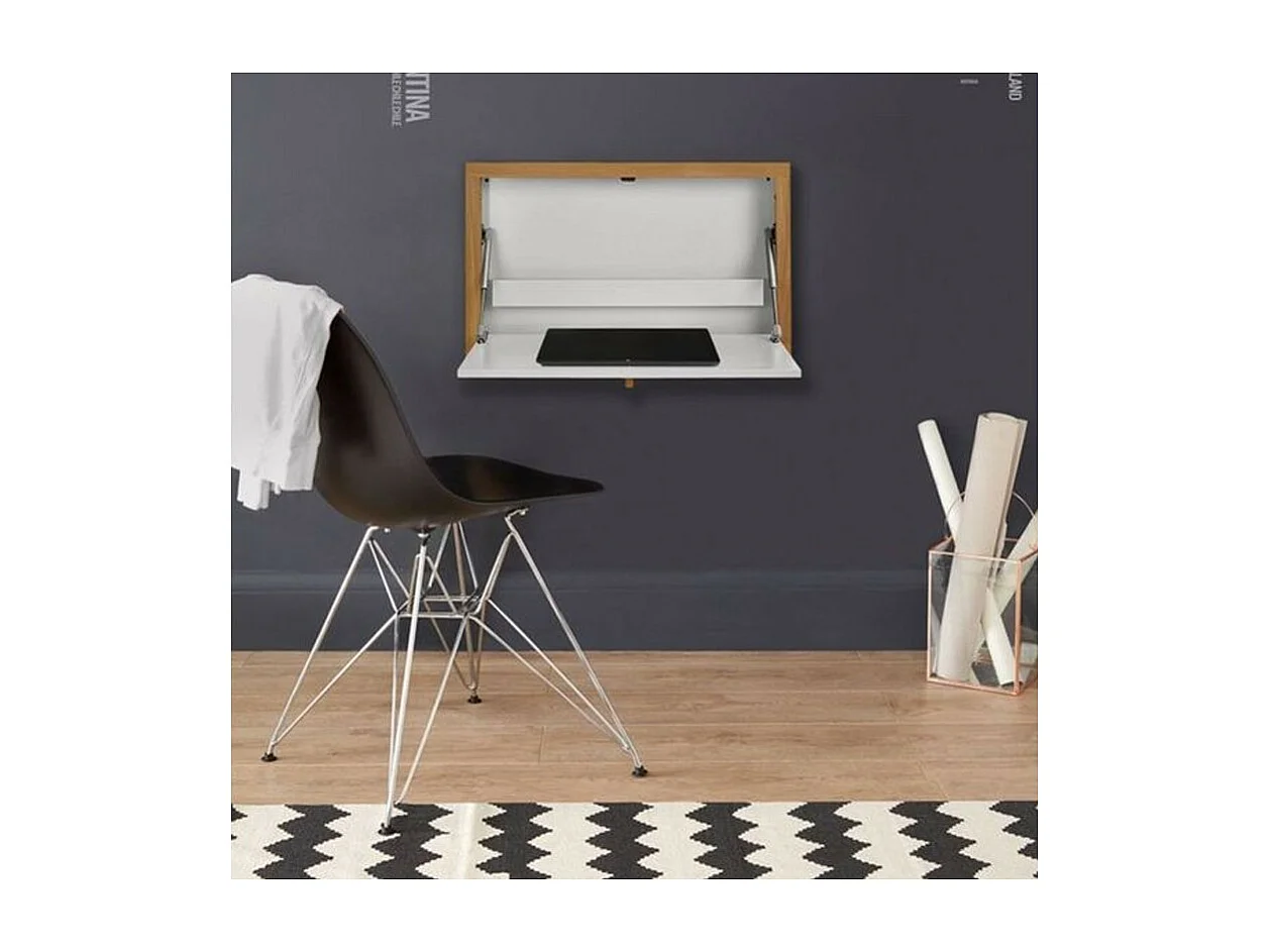 Bureau Mural Design "Brenta" 74cm Blanc