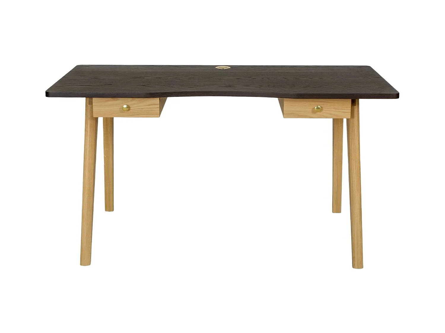 Bureau Design 2 Tiroirs "Nice" 140cm Chêne & Noir