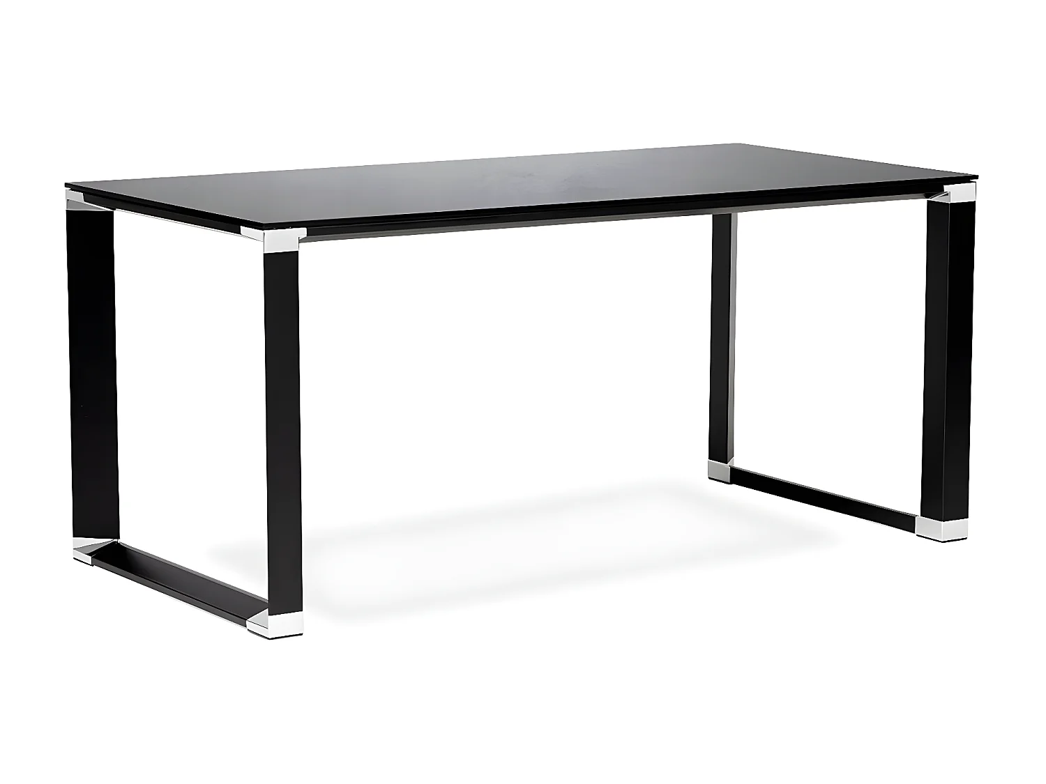 Bureau Design en Verre "Hovik" 140cm Noir