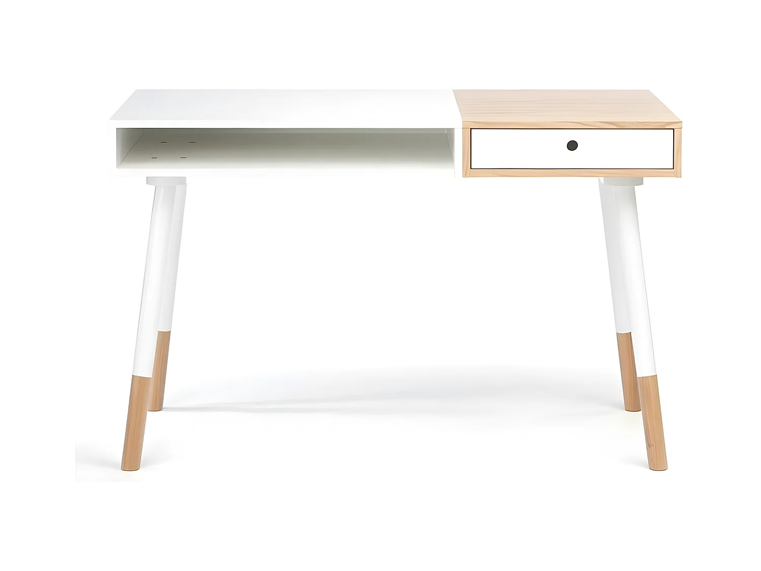 Bureau Design "Sonnenblick" 120cm Blanc & Chêne