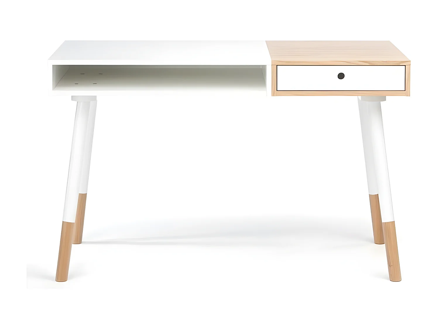 Bureau Design "Sonnenblick" 120cm Blanc & Chêne