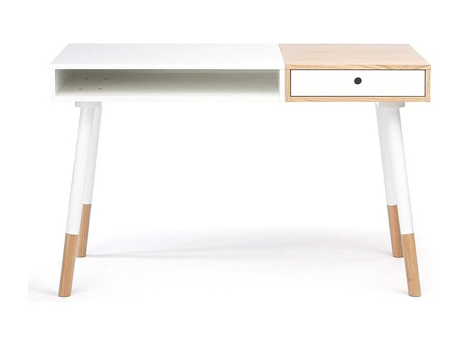Bureau Design "Sonnenblick" 120cm Blanc & Chêne