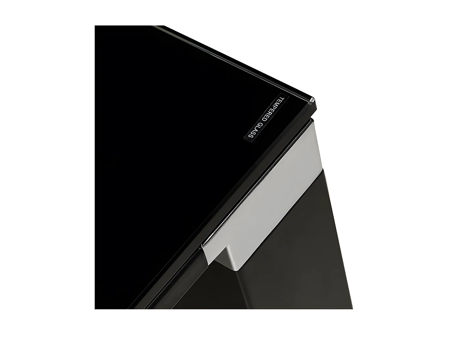 Bureau d'Angle en Verre Design "Hovik" 200cm Noir