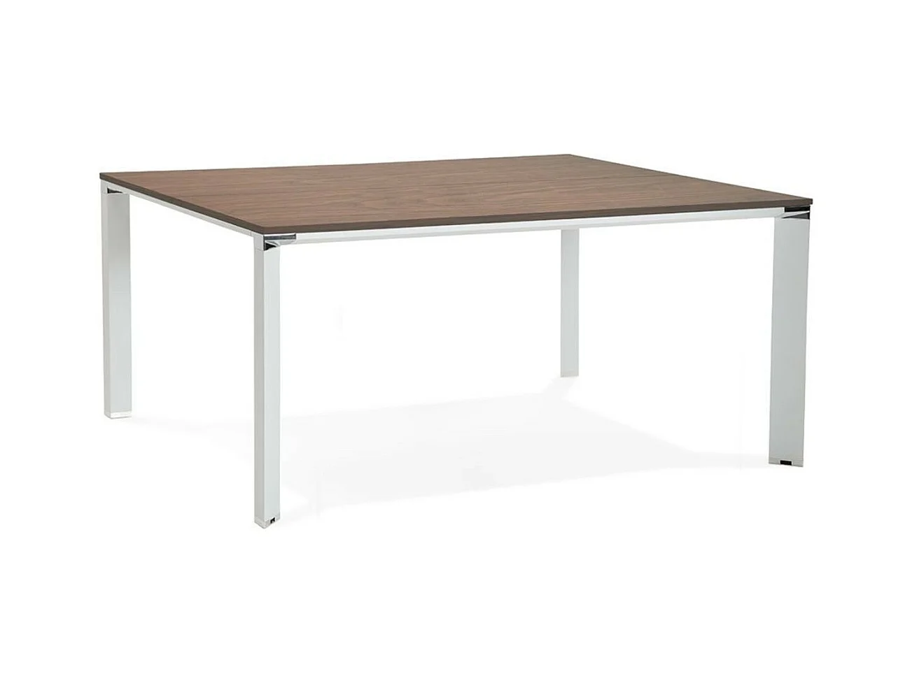 Table de Bureau "Loina" 160cm Noyer & Blanc