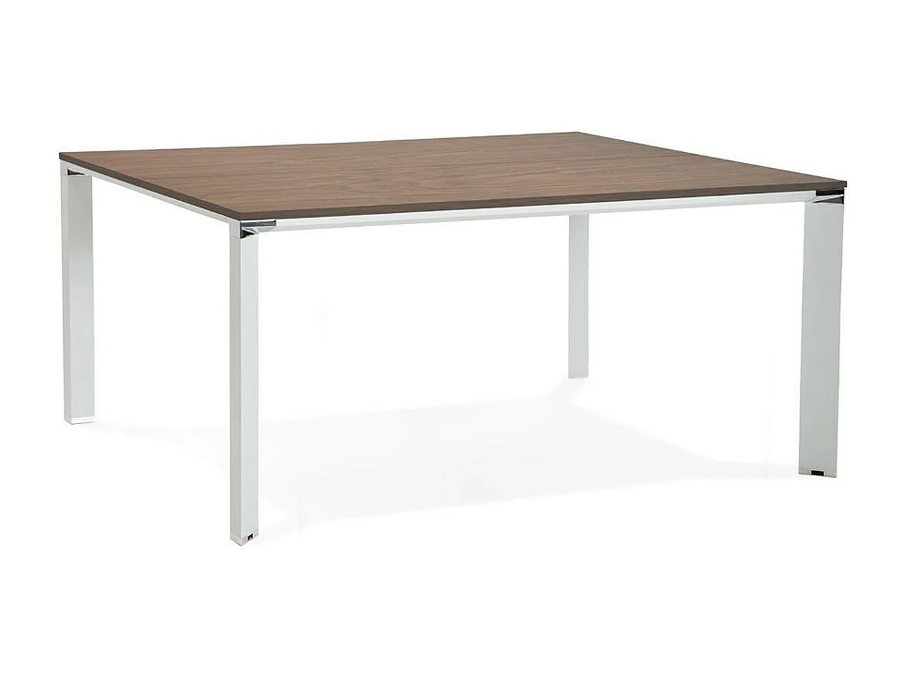 Table de Bureau "Loina" 160cm Noyer & Blanc