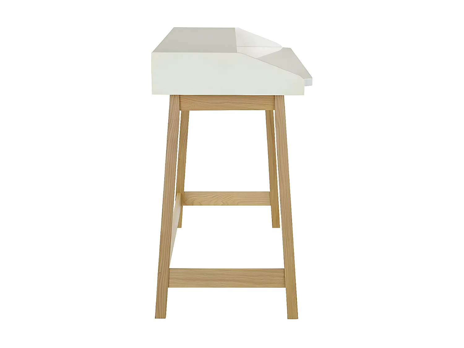 Bureau Design avec Plateau Coulissant "St James" 116cm Chêne & Blanc