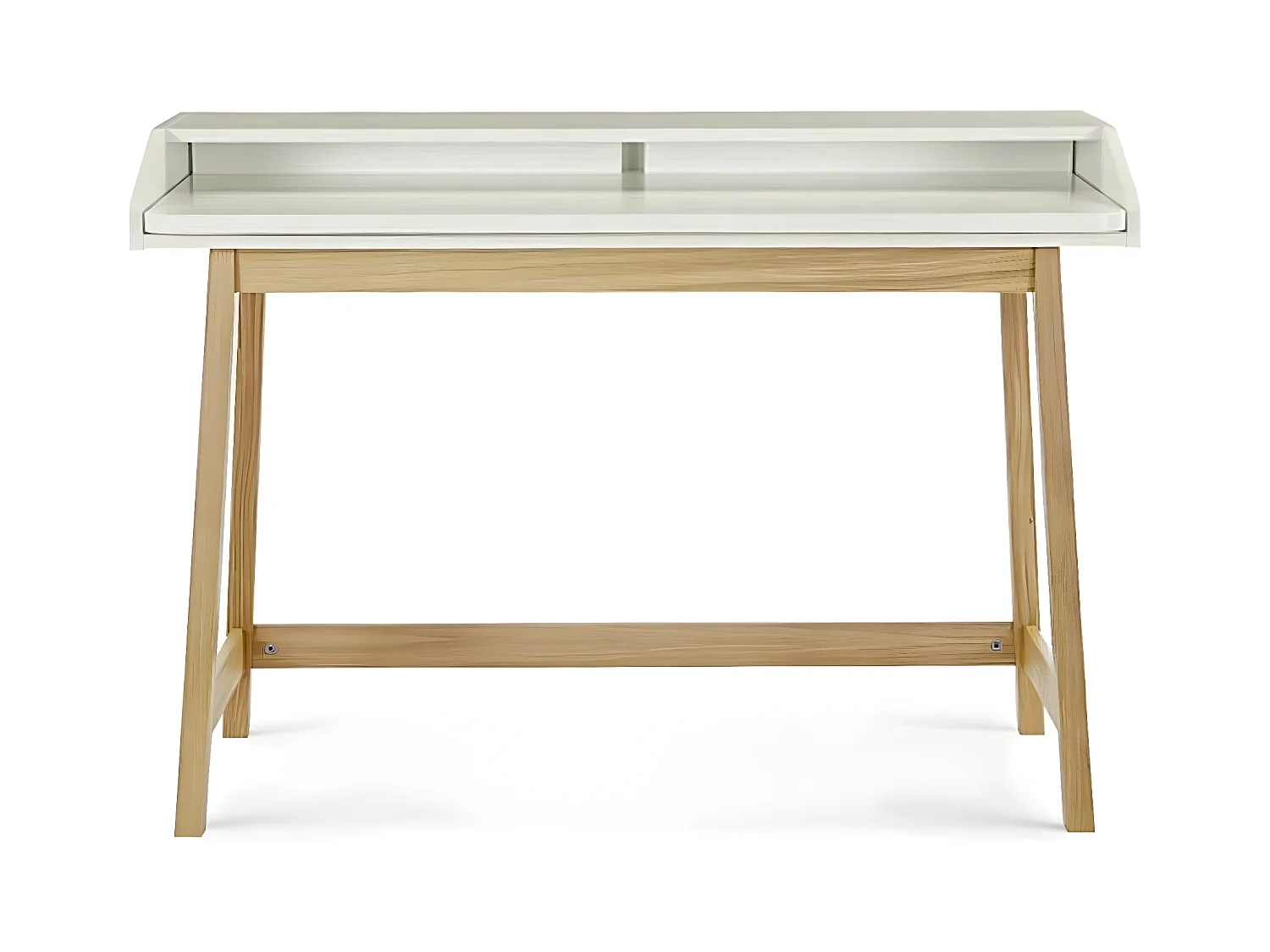 Bureau Design avec Plateau Coulissant "St James" 116cm Chêne & Blanc