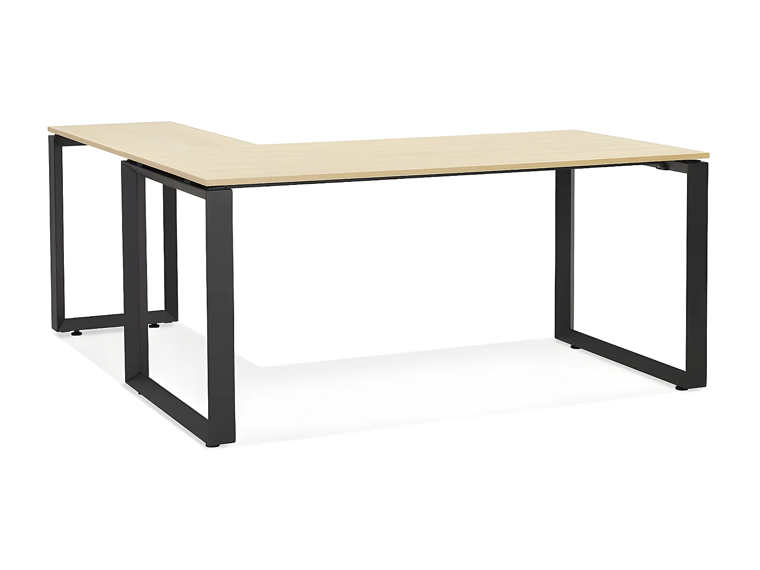Bureau d'Angle Design "Abigano" 170cm Naturel & Noir