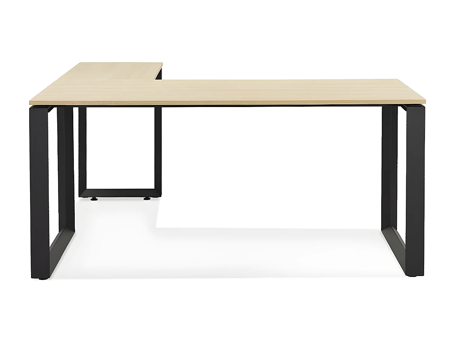 Bureau d'Angle Design "Abigano" 170cm Naturel & Noir