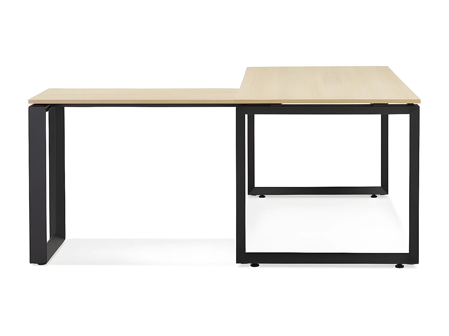 Bureau d'Angle Design "Abigano" 170cm Naturel & Noir