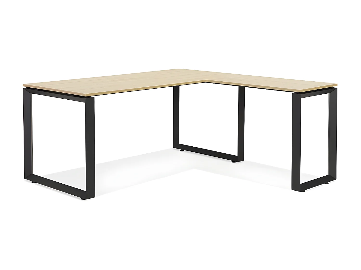 Bureau d'Angle Design "Abigano" 170cm Naturel & Noir