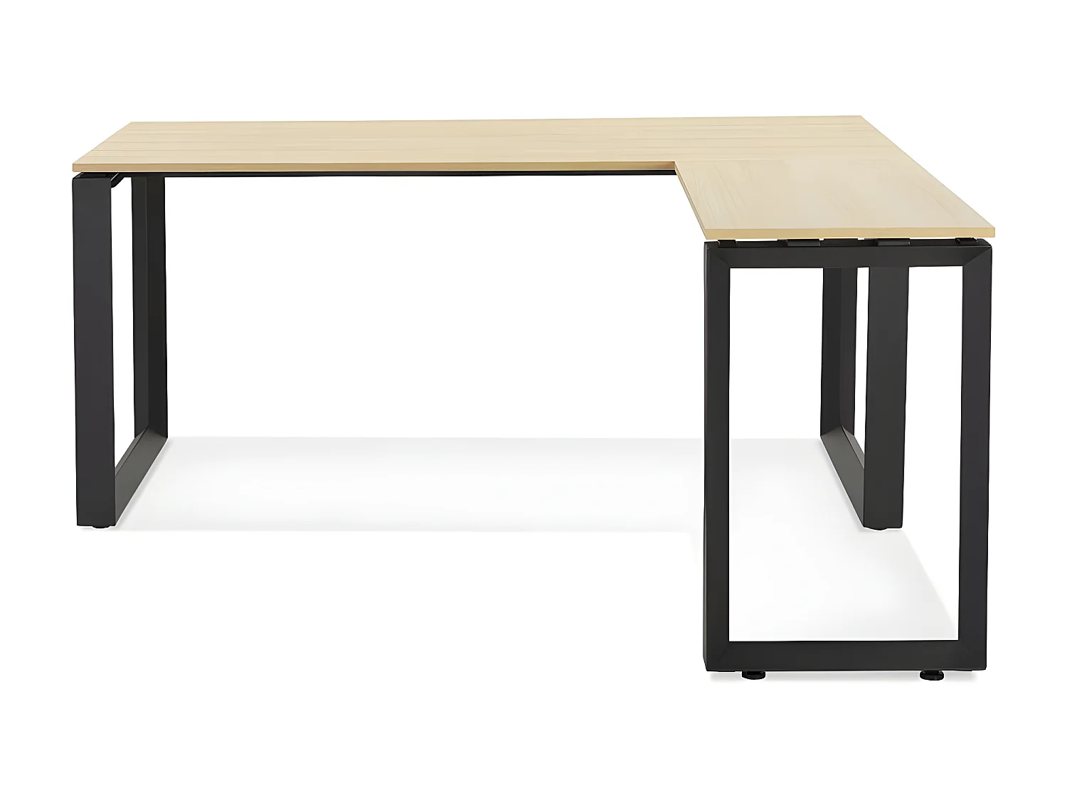 Bureau d'Angle Design "Abigano" 170cm Naturel & Noir