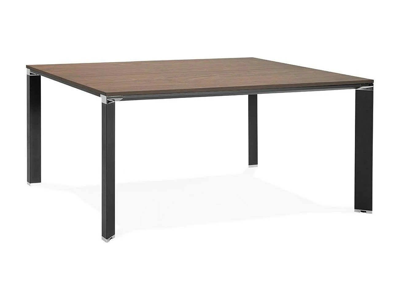 Table de Bureau Carrée Design "Loina" 160cm Noyer