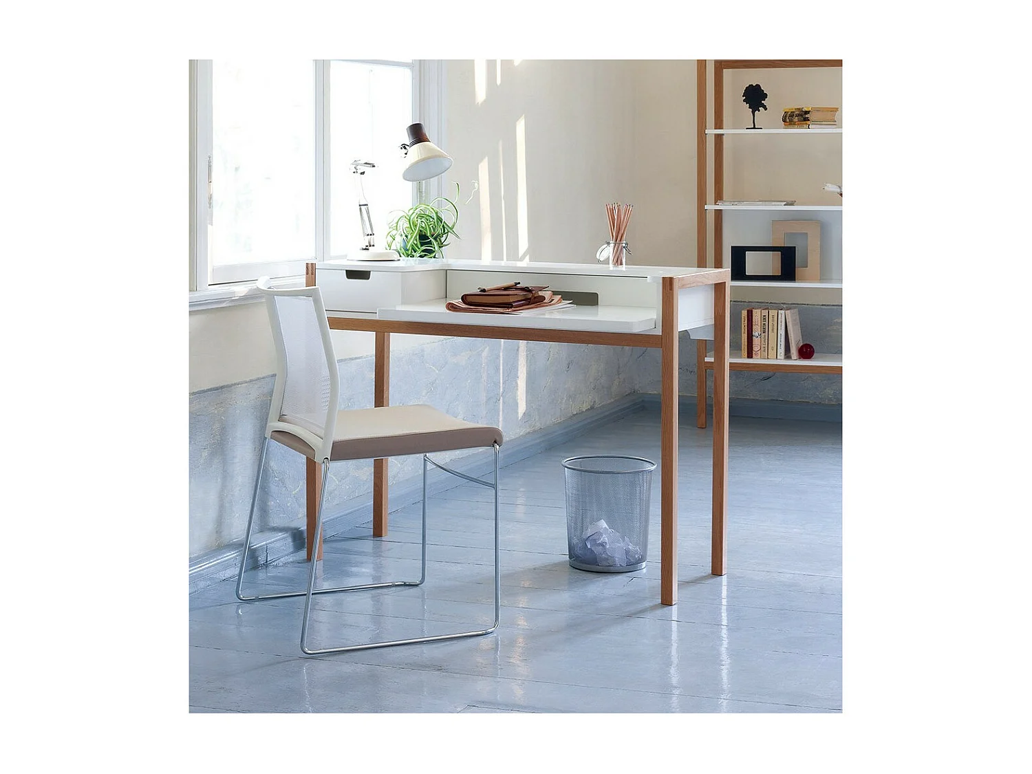 Bureau Design en Bois "Farringdon" 122cm Naturel