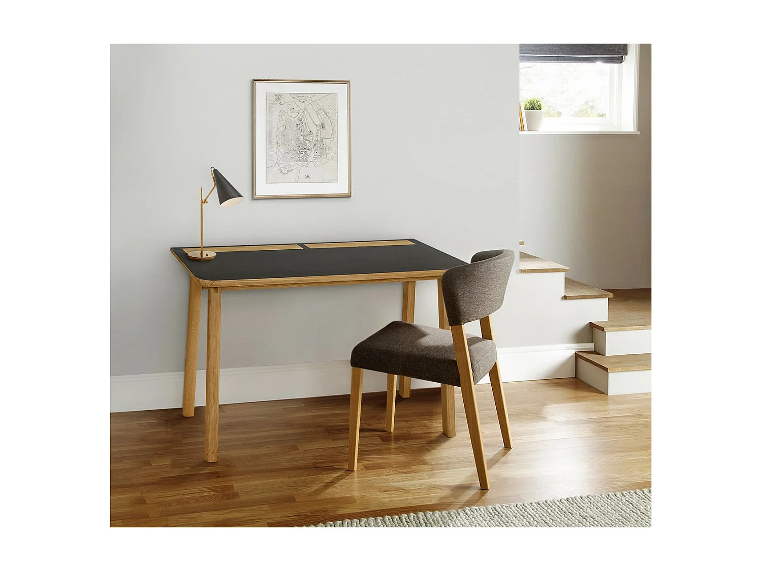 Bureau Design "Kota" 115cm Chêne & Noir