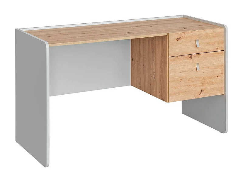 Bureau 1 Niche & 1 Tiroir "Vivero" 134cm Gris & Naturel