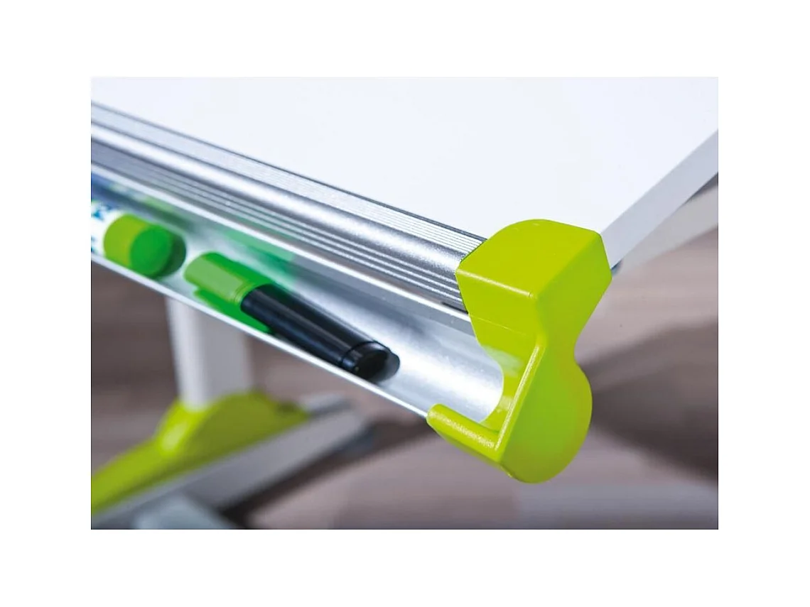 Table pour enfants inclinable "2Colorido" - Blanc/Rose/Vert - L 100 x P 66 x H 69-84 cm