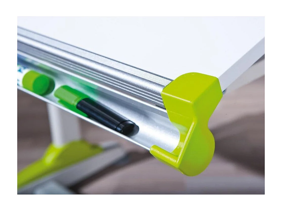 Table pour enfants inclinable "2Colorido" - Blanc/Rose/Vert - L 100 x P 66 x H 69-84 cm