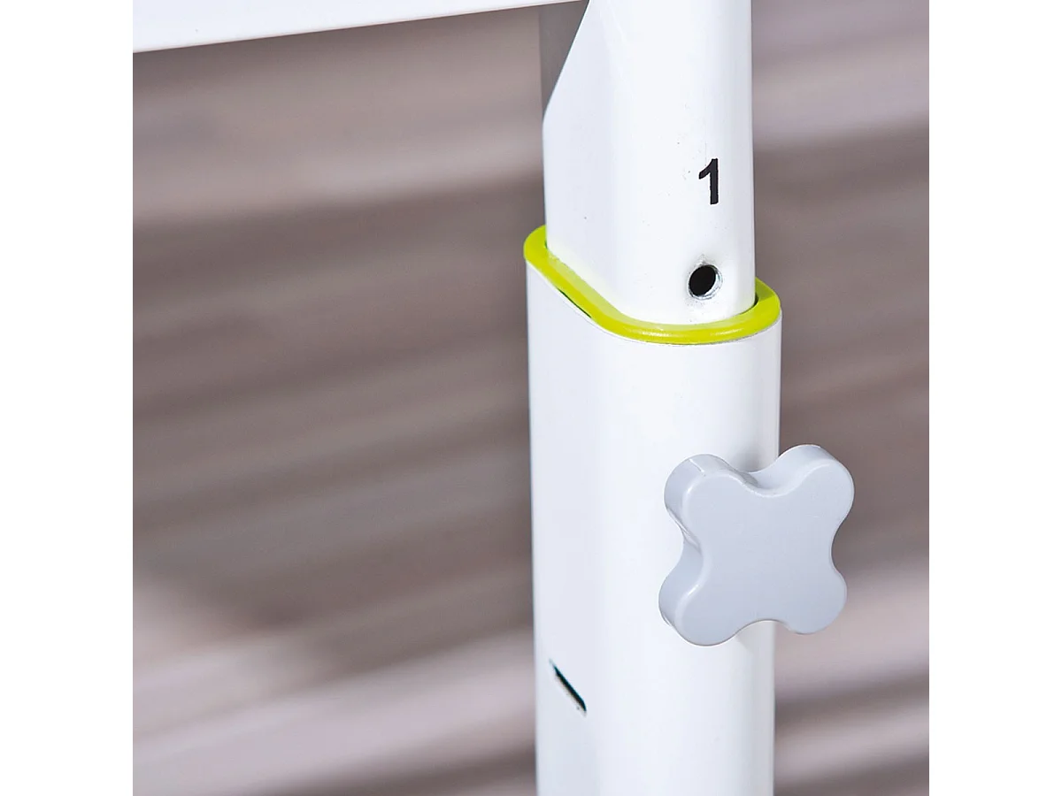 Table pour enfants inclinable "2Colorido" - Blanc/Rose/Vert - L 100 x P 66 x H 69-84 cm