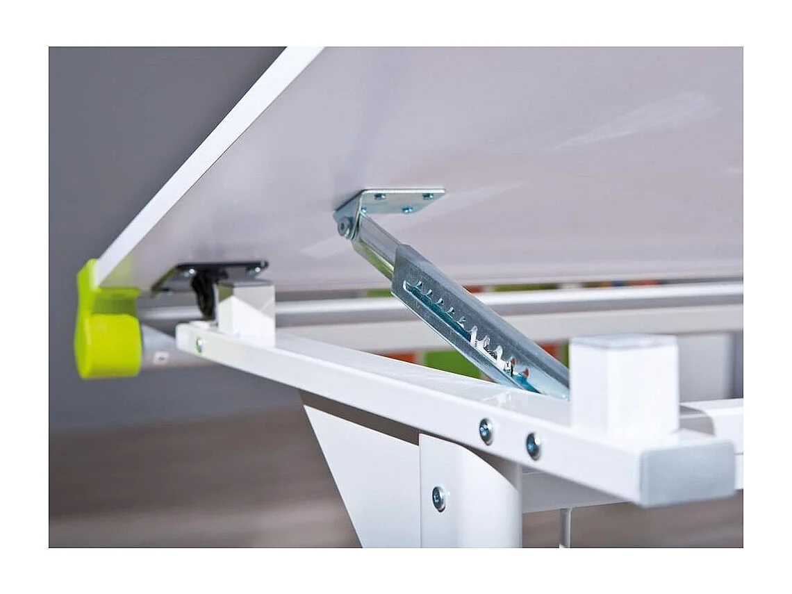 Table pour enfants inclinable "2Colorido" - Blanc/Rose/Vert - L 100 x P 66 x H 69-84 cm