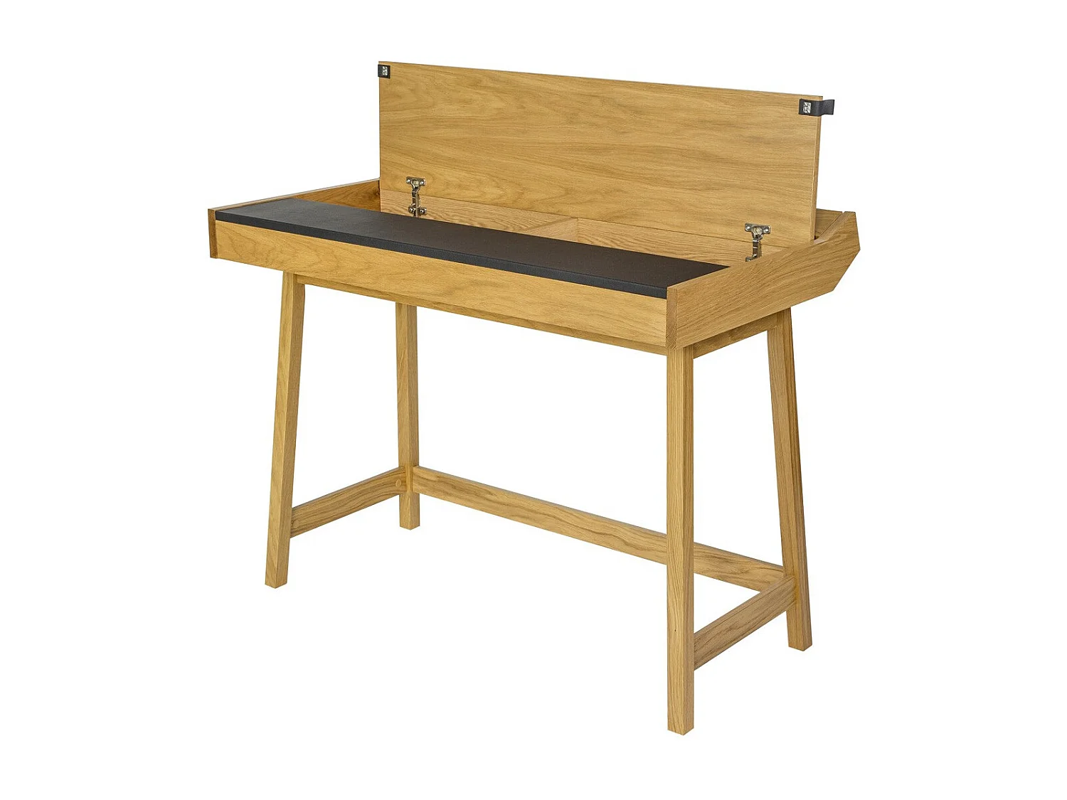 Bureau Secrétaire avec Rangement "Brompton" 108cm Chêne & Noir