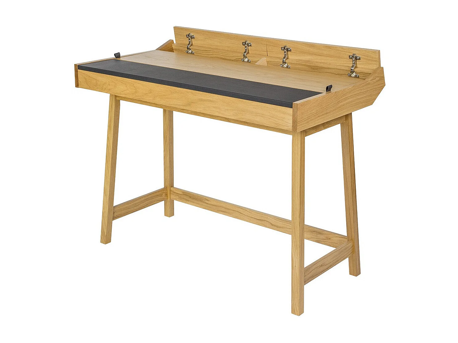 Bureau Secrétaire avec Rangement "Brompton" 108cm Chêne & Noir