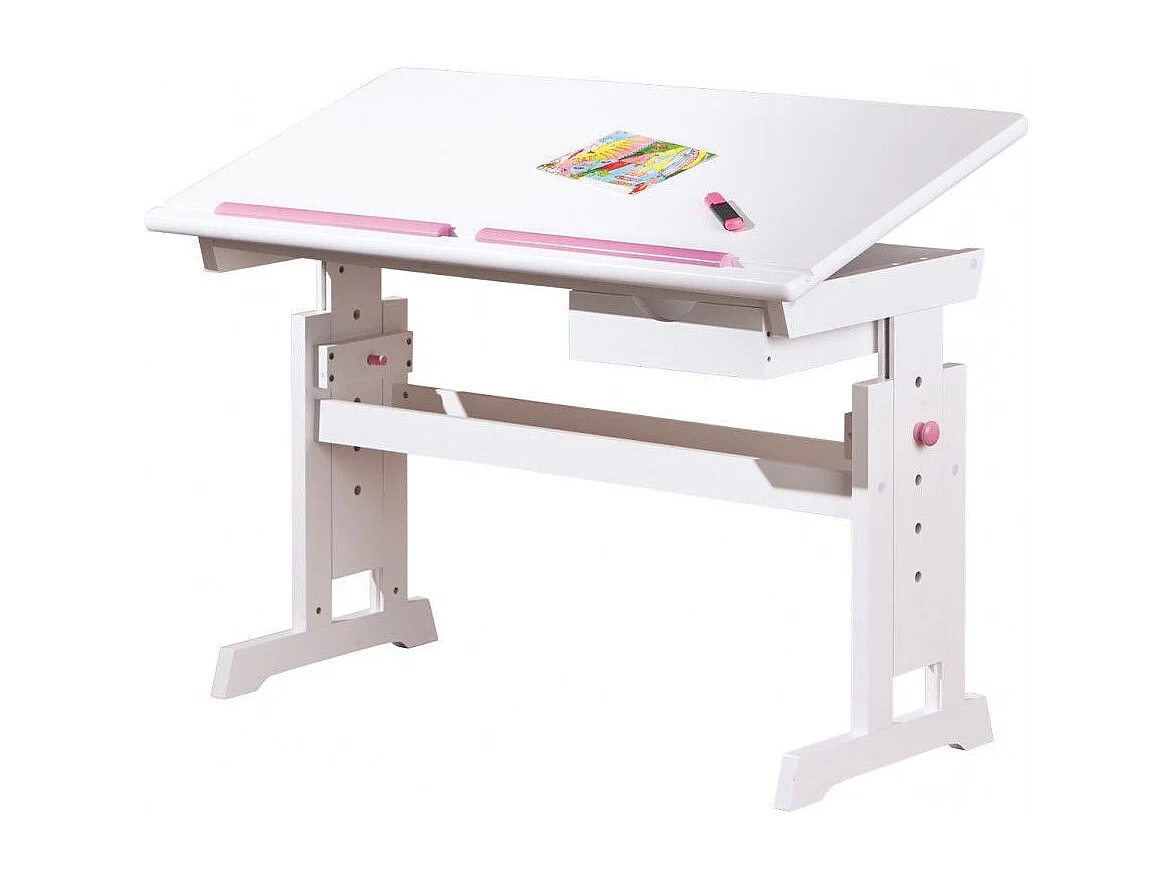 Bureau Enfant Pupitre "School" 109cm Blanc