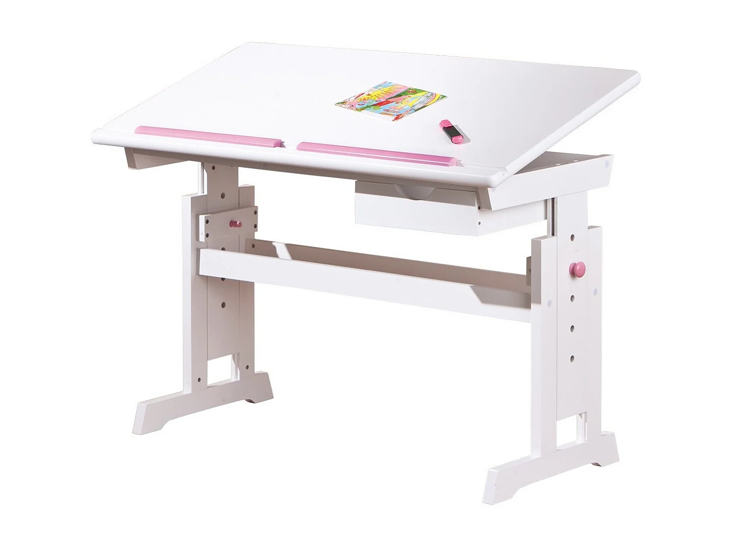 Bureau Enfant Pupitre "School" 109cm Blanc