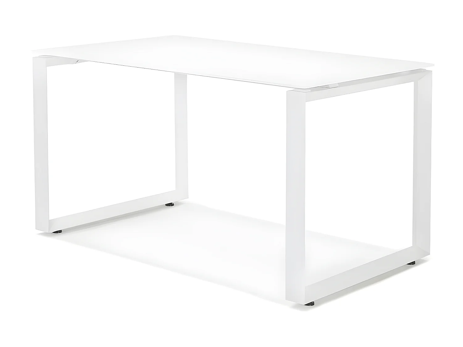 Bureau Design en Verre "Abigano" 120cm Blanc