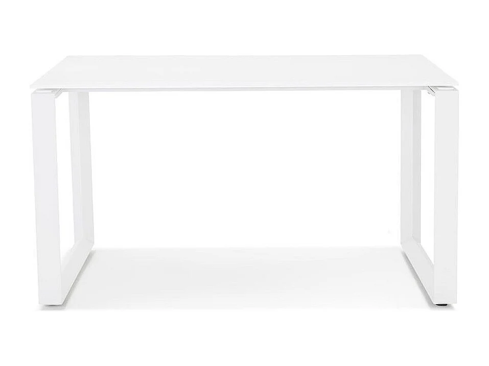 Bureau Design en Verre "Abigano" 120cm Blanc